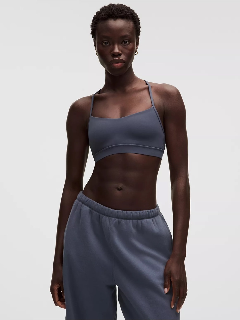 Lululemon Flow Y Nulu Sports Bra Light Support Gray Dusty Diamond 6